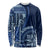 Samoa Siapo Motif Long Sleeve Shirt Classic Style - Bue Ver LT7 Unisex Blue - Polynesian Pride