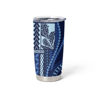 Samoa Siapo Motif Tumbler Cup Classic Style - Blue Ver LT7 - Polynesian Pride
