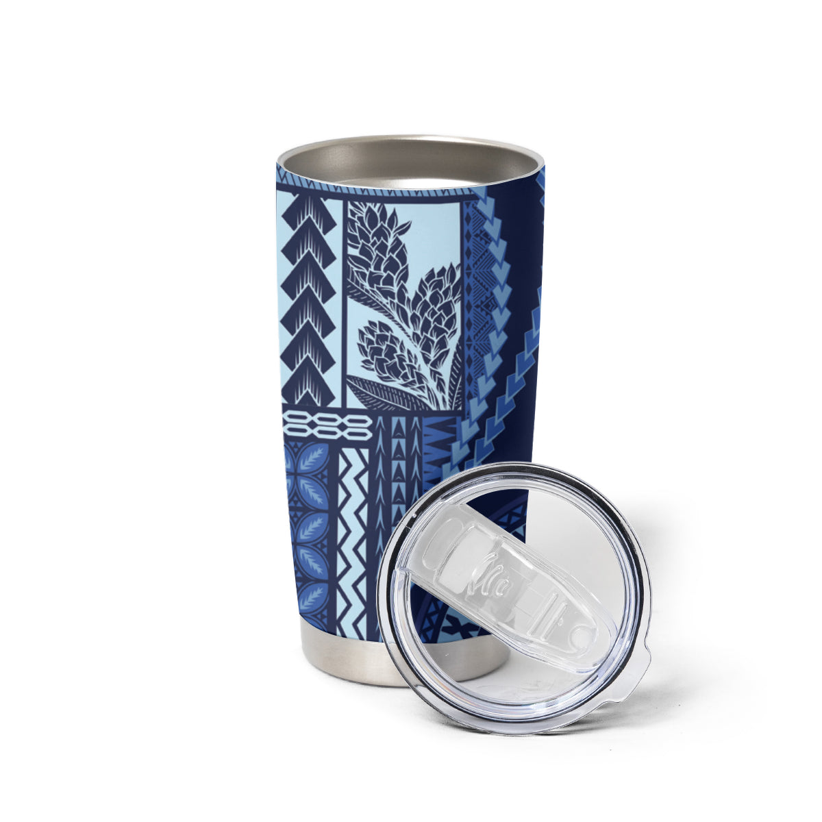 Samoa Siapo Motif Tumbler Cup Classic Style - Blue Ver LT7 - Polynesian Pride