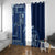 Samoa Siapo Motif Window Curtain Classic Style - Bue Ver LT7 With Grommets Blue - Polynesian Pride