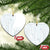 Samoa White Sunday Ceramic Ornament Classic Siapo Style LT7 Heart White - Polynesian Pride