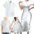 Samoa White Sunday Family Matching Short Sleeve Bodycon Dress and Hawaiian Shirt Classic Siapo Style LT7 - Polynesian Pride