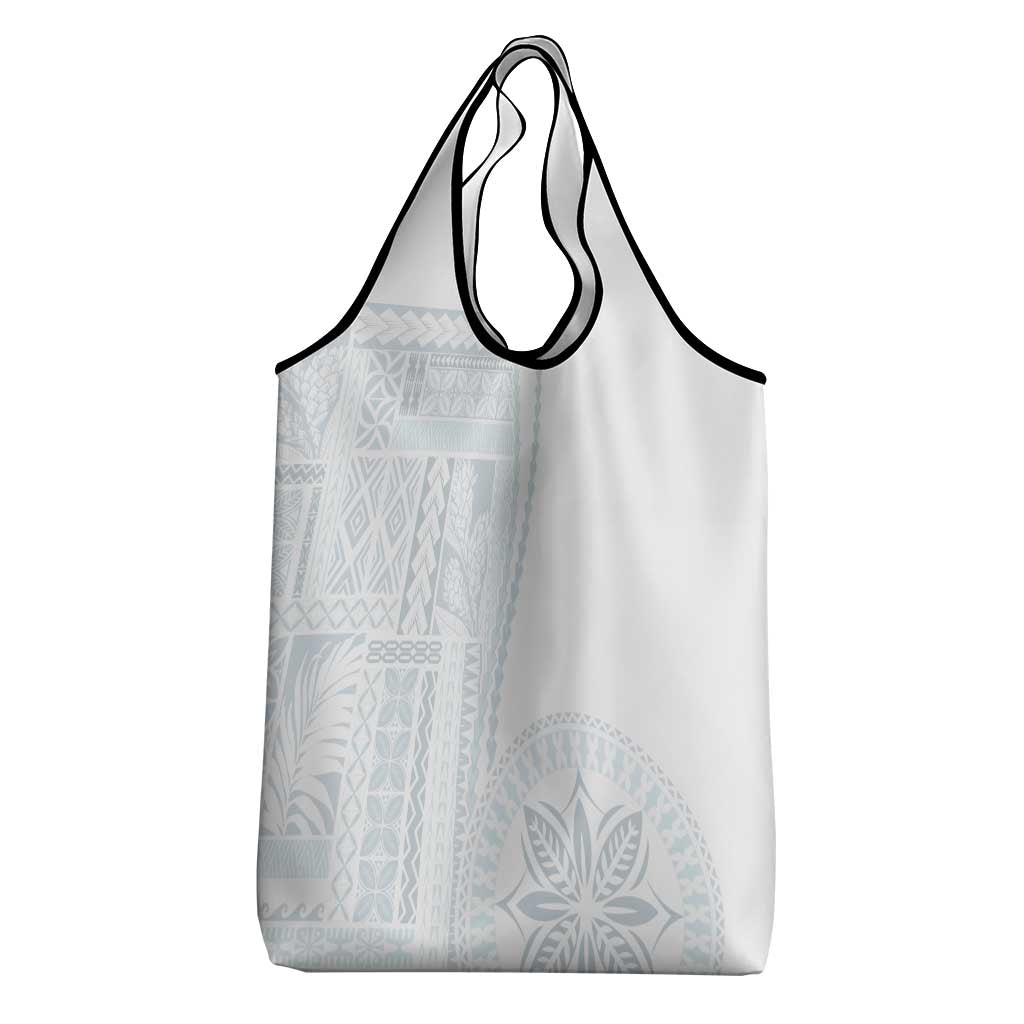 Samoa White Sunday Grocery Bag Classic Siapo Style LT7 - Polynesian Pride