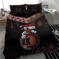 Aotearoa and Australia Indigenous Bedding Set Stand Together For Te Tiriti LT7 - Polynesian Pride