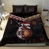 Aotearoa and Australia Indigenous Bedding Set Stand Together For Te Tiriti LT7 - Polynesian Pride