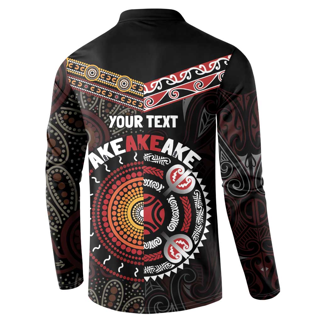 Aotearoa and Australia Indigenous Button Sweatshirt Stand Together For Te Tiriti LT7 - Polynesian Pride