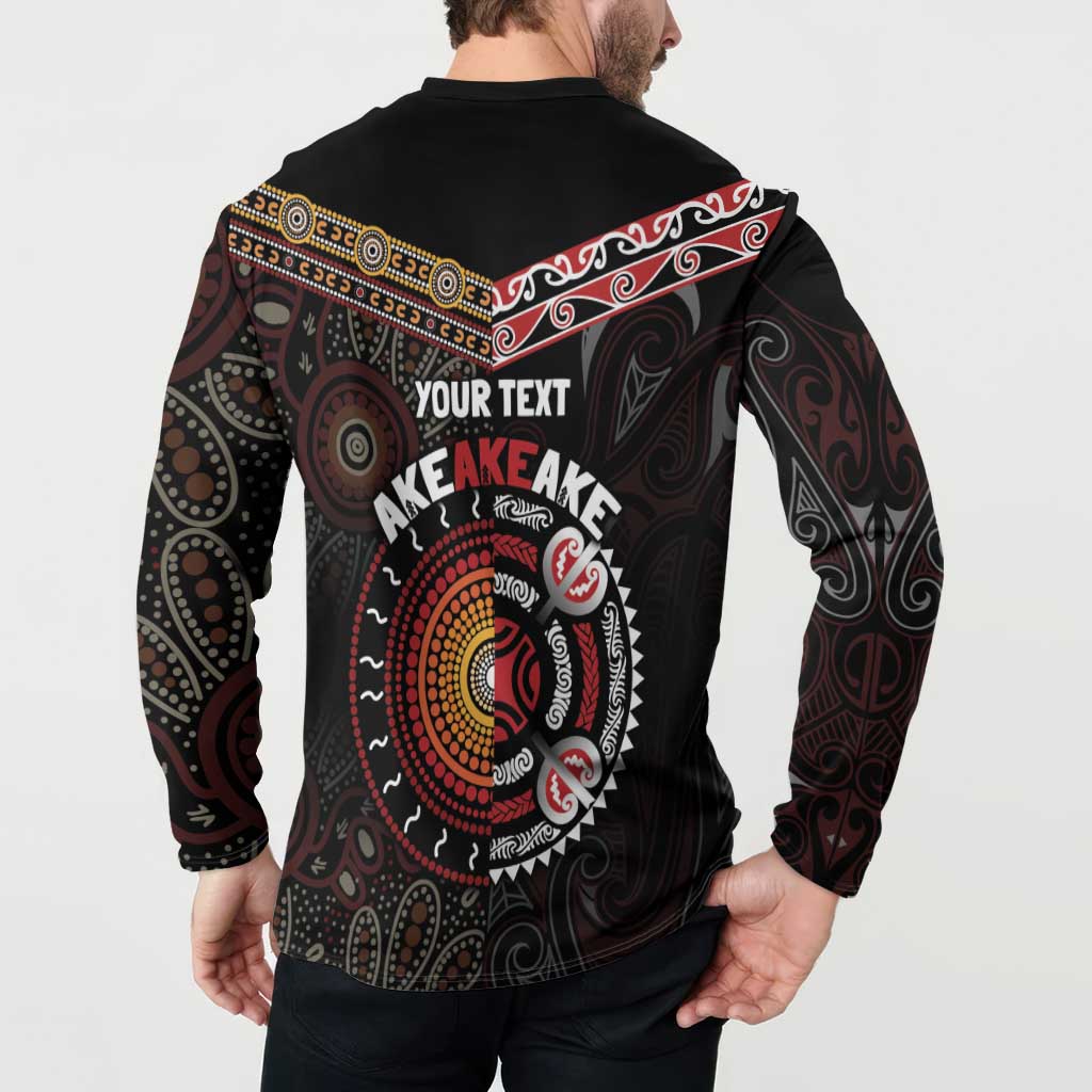 Aotearoa and Australia Indigenous Button Sweatshirt Stand Together For Te Tiriti LT7 - Polynesian Pride