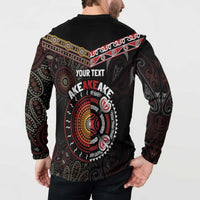 Aotearoa and Australia Indigenous Button Sweatshirt Stand Together For Te Tiriti LT7 - Polynesian Pride