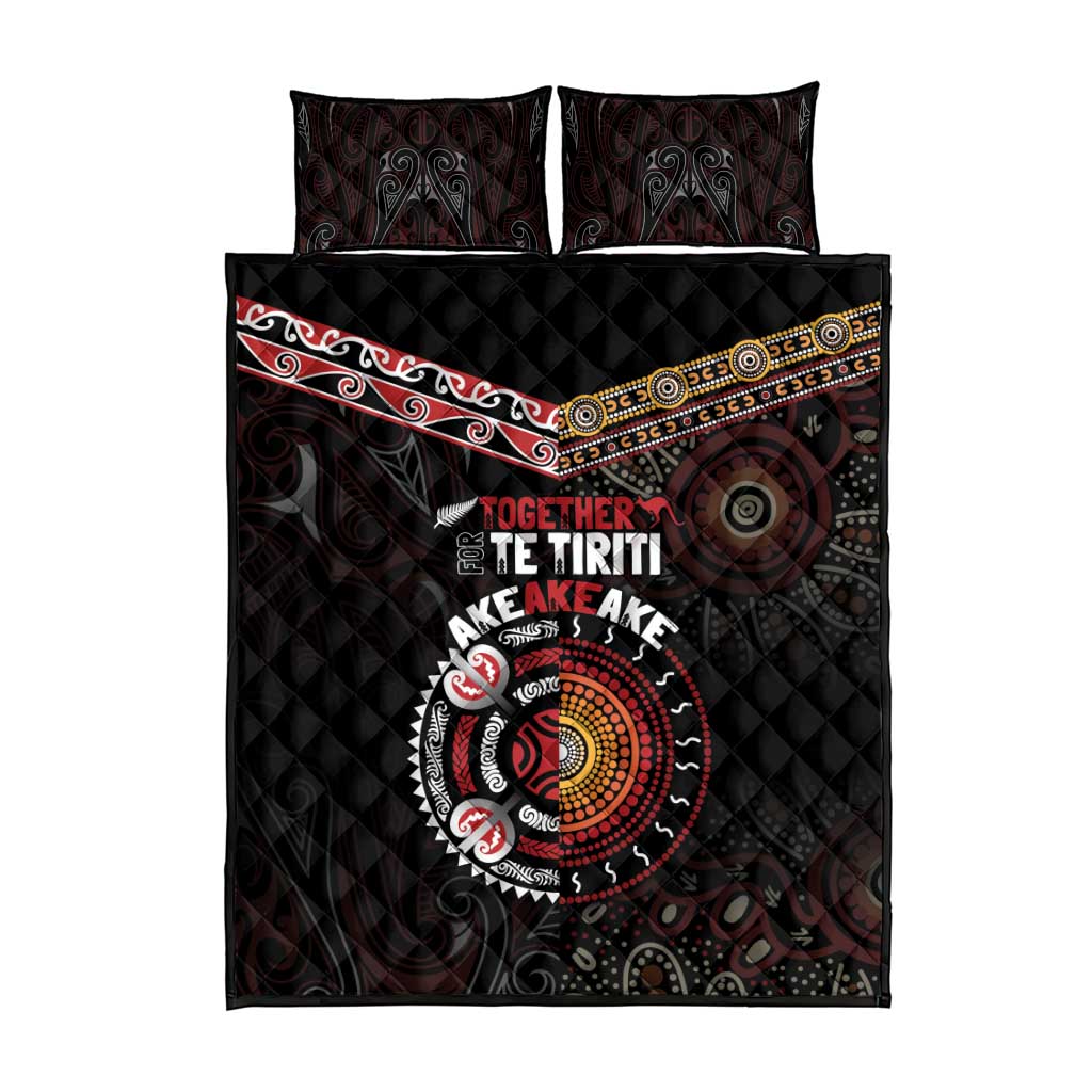 Aotearoa and Australia Indigenous Quilt Bed Set Stand Together For Te Tiriti LT7 - Polynesian Pride