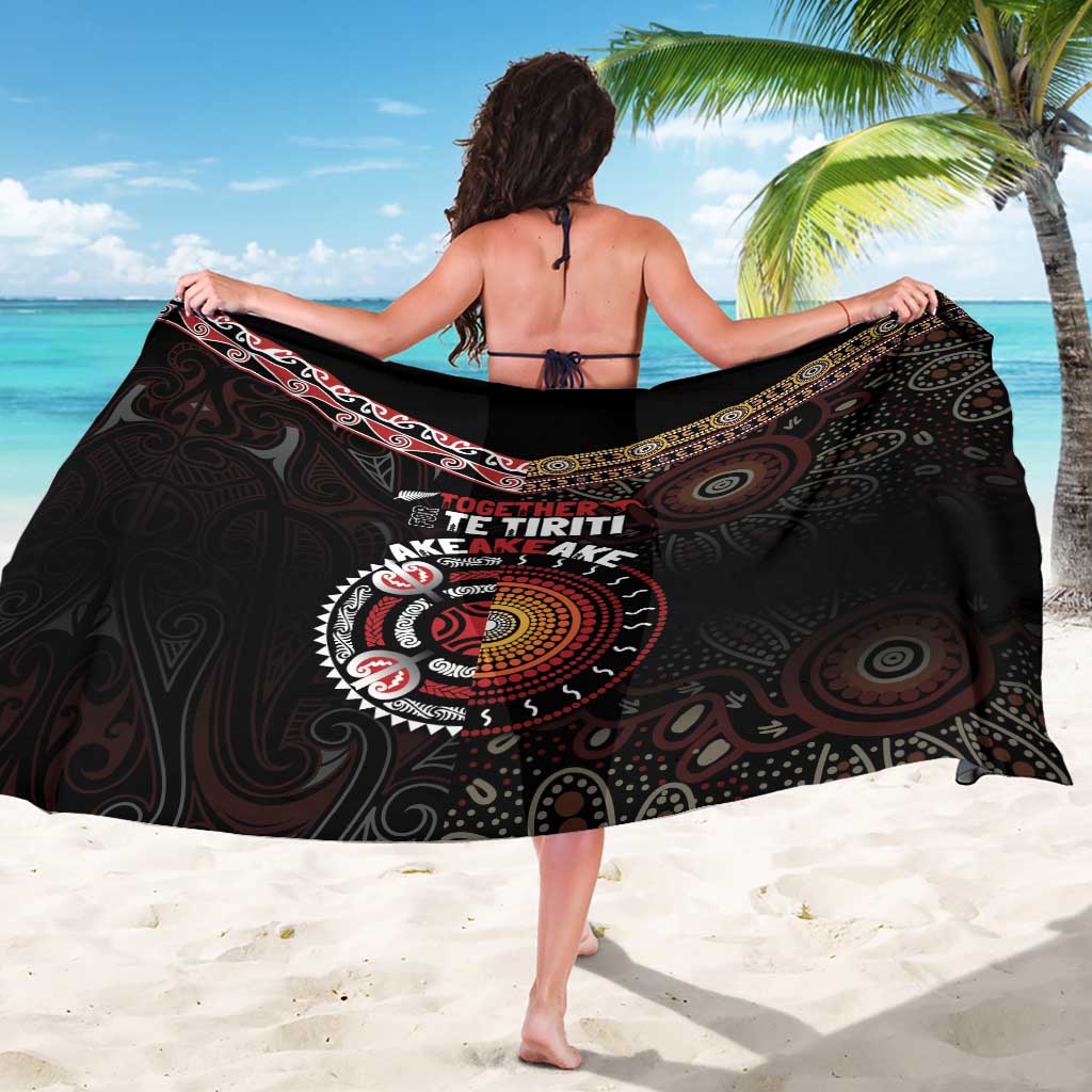 Aotearoa and Australia Indigenous Sarong Stand Together For Te Tiriti LT7 - Polynesian Pride