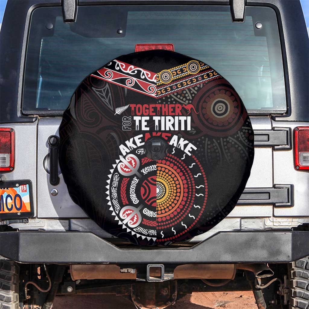 Aotearoa and Australia Indigenous Spare Tire Cover Stand Together For Te Tiriti