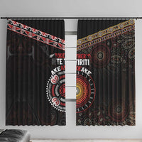 Aotearoa and Australia Indigenous Window Curtain Stand Together For Te Tiriti LT7 With Hooks Black - Polynesian Pride