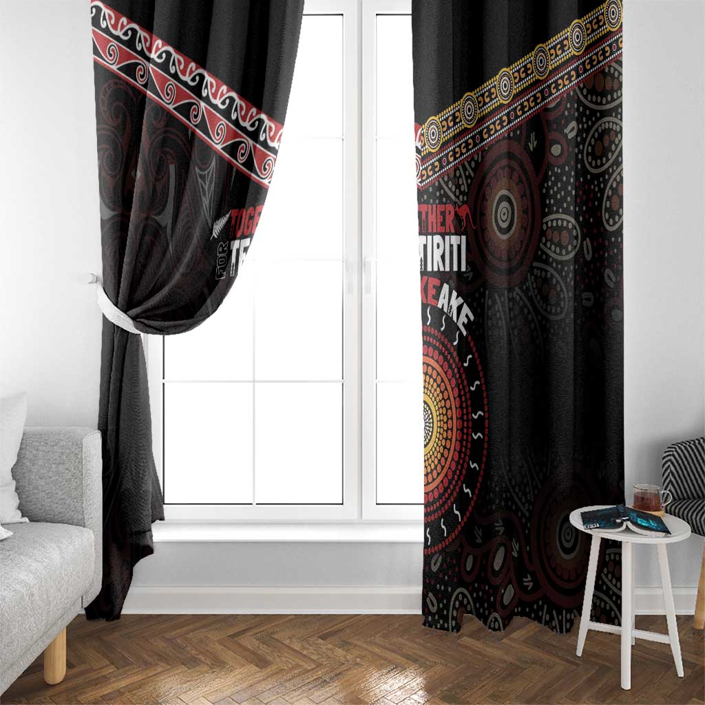 Aotearoa and Australia Indigenous Window Curtain Stand Together For Te Tiriti LT7 - Polynesian Pride