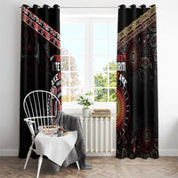 Aotearoa and Australia Indigenous Window Curtain Stand Together For Te Tiriti LT7 - Polynesian Pride