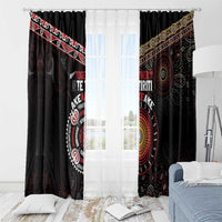 Aotearoa and Australia Indigenous Window Curtain Stand Together For Te Tiriti LT7 - Polynesian Pride