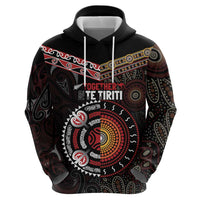 Aotearoa and Australia Indigenous Zip Hoodie Stand Together For Te Tiriti LT7 - Polynesian Pride