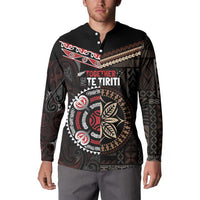 Aotearoa and Samoa Together For Te Tiriti Button Sweatshirt Kowhaiwhai Mix Siapo LT7 - Polynesian Pride