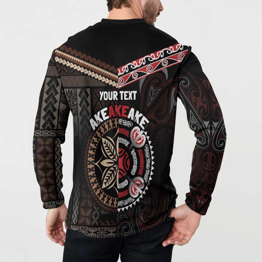 Aotearoa and Samoa Together For Te Tiriti Button Sweatshirt Kowhaiwhai Mix Siapo LT7 - Polynesian Pride