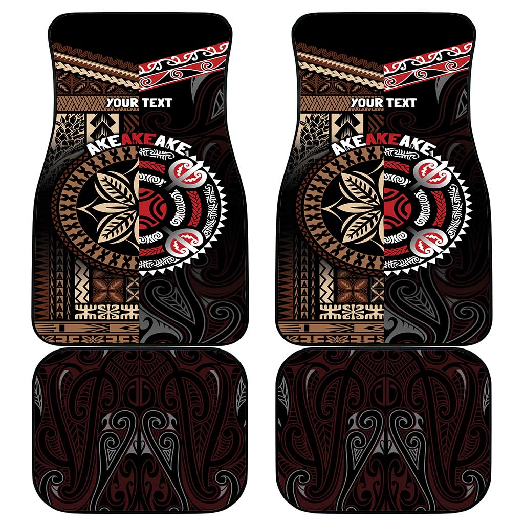 Aotearoa and Samoa Together For Te Tiriti Car Mats Kowhaiwhai Mix Siapo LT7 - Polynesian Pride