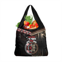 Aotearoa and Samoa Together For Te Tiriti Grocery Bag Kowhaiwhai Mix Siapo LT7 1-pack One Size Black - Polynesian Pride