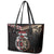 Aotearoa and Samoa Together For Te Tiriti Leather Tote Bag Kowhaiwhai Mix Siapo