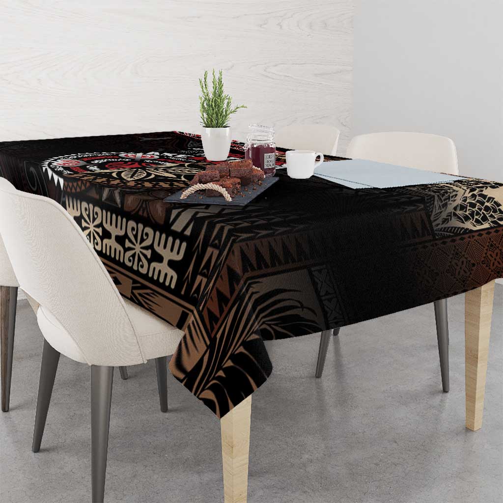 Aotearoa and Samoa Together For Te Tiriti Tablecloth Kowhaiwhai Mix Siapo LT7 - Polynesian Pride