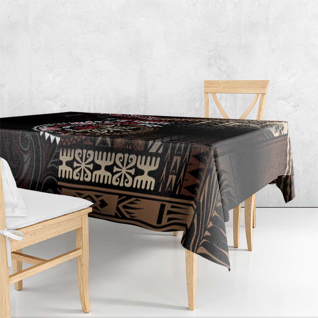 Aotearoa and Samoa Together For Te Tiriti Tablecloth Kowhaiwhai Mix Siapo LT7 - Polynesian Pride