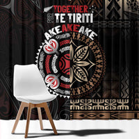 Aotearoa and Samoa Together For Te Tiriti Window Curtain Kowhaiwhai Mix Siapo LT7 - Polynesian Pride