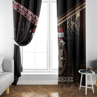 Aotearoa and Samoa Together For Te Tiriti Window Curtain Kowhaiwhai Mix Siapo LT7 - Polynesian Pride