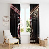 Aotearoa and Samoa Together For Te Tiriti Window Curtain Kowhaiwhai Mix Siapo LT7 - Polynesian Pride