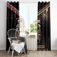 Aotearoa and Samoa Together For Te Tiriti Window Curtain Kowhaiwhai Mix Siapo LT7 - Polynesian Pride