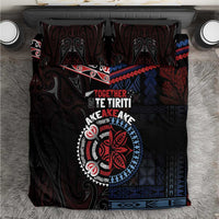 Aotearoa and Samoa Together For Te Tiriti Bedding Set Kowhaiwhai Mix Siapo - Flag Color LT7 Black - Polynesian Pride