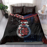 Aotearoa and Samoa Together For Te Tiriti Bedding Set Kowhaiwhai Mix Siapo - Flag Color LT7 - Polynesian Pride
