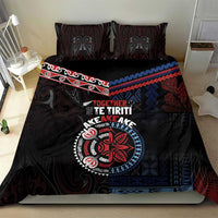 Aotearoa and Samoa Together For Te Tiriti Bedding Set Kowhaiwhai Mix Siapo - Flag Color LT7 - Polynesian Pride