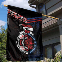 Aotearoa and Samoa Together For Te Tiriti Garden Flag Kowhaiwhai Mix Siapo - Flag Color LT7 - Polynesian Pride