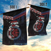 Aotearoa and Samoa Together For Te Tiriti Garden Flag Kowhaiwhai Mix Siapo - Flag Color LT7 - Polynesian Pride