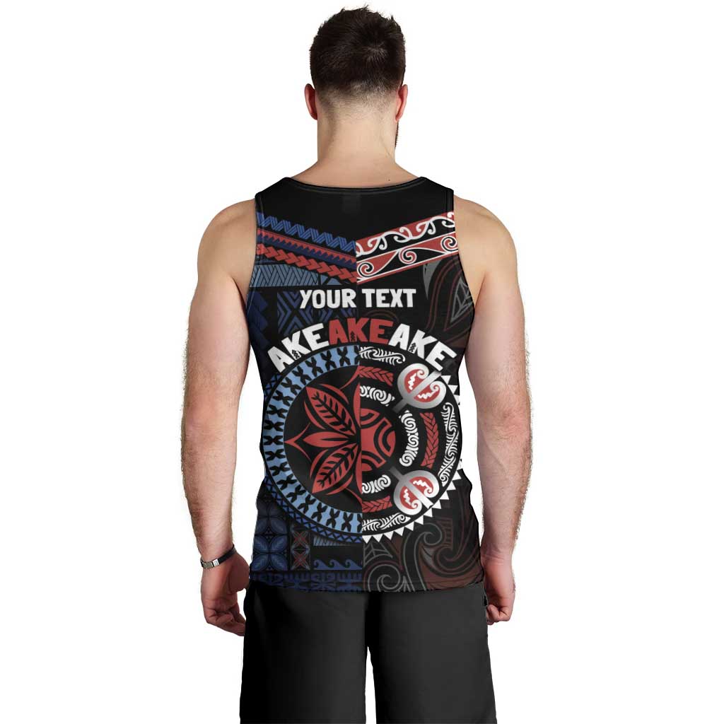 Aotearoa and Samoa Together For Te Tiriti Men Tank Top Kowhaiwhai Mix Siapo - Flag Color LT7 - Polynesian Pride