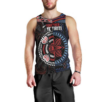Aotearoa and Samoa Together For Te Tiriti Men Tank Top Kowhaiwhai Mix Siapo - Flag Color LT7 - Polynesian Pride