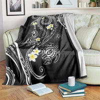 Polynesia Tribal Blanket Tentacles Plumeria LT7 Black - Polynesian Pride