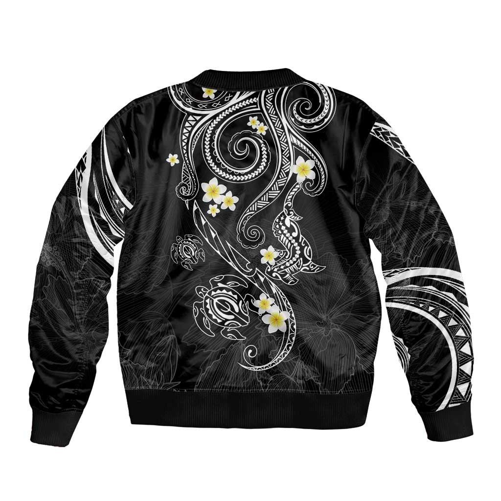 Polynesia Tribal Bomber Jacket Tentacles Plumeria LT7 - Polynesian Pride