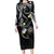 Polynesia Tribal Family Matching Long Sleeve Bodycon Dress and Hawaiian Shirt Tentacles Plumeria