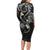 Polynesia Tribal Family Matching Long Sleeve Bodycon Dress and Hawaiian Shirt Tentacles Plumeria