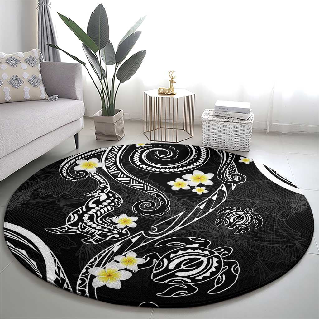 Polynesia Tribal Round Carpet Tentacles Plumeria LT7 - Polynesian Pride