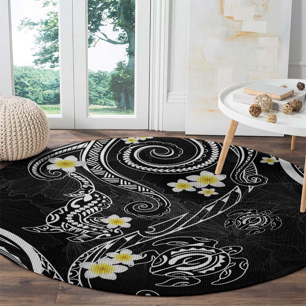 Polynesia Tribal Round Carpet Tentacles Plumeria LT7 - Polynesian Pride
