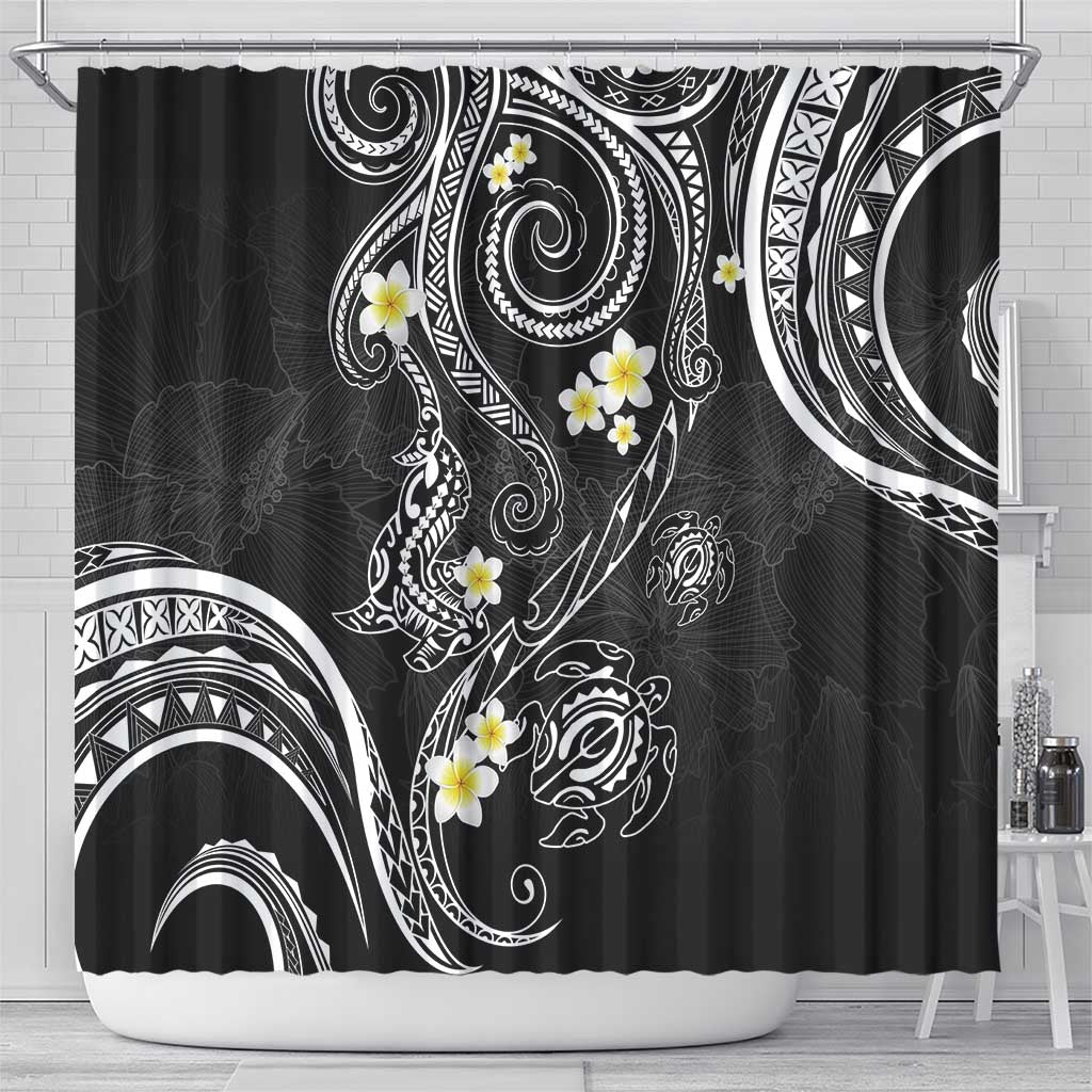 Polynesia Tribal Shower Curtain Tentacles Plumeria LT7 - Polynesian Pride