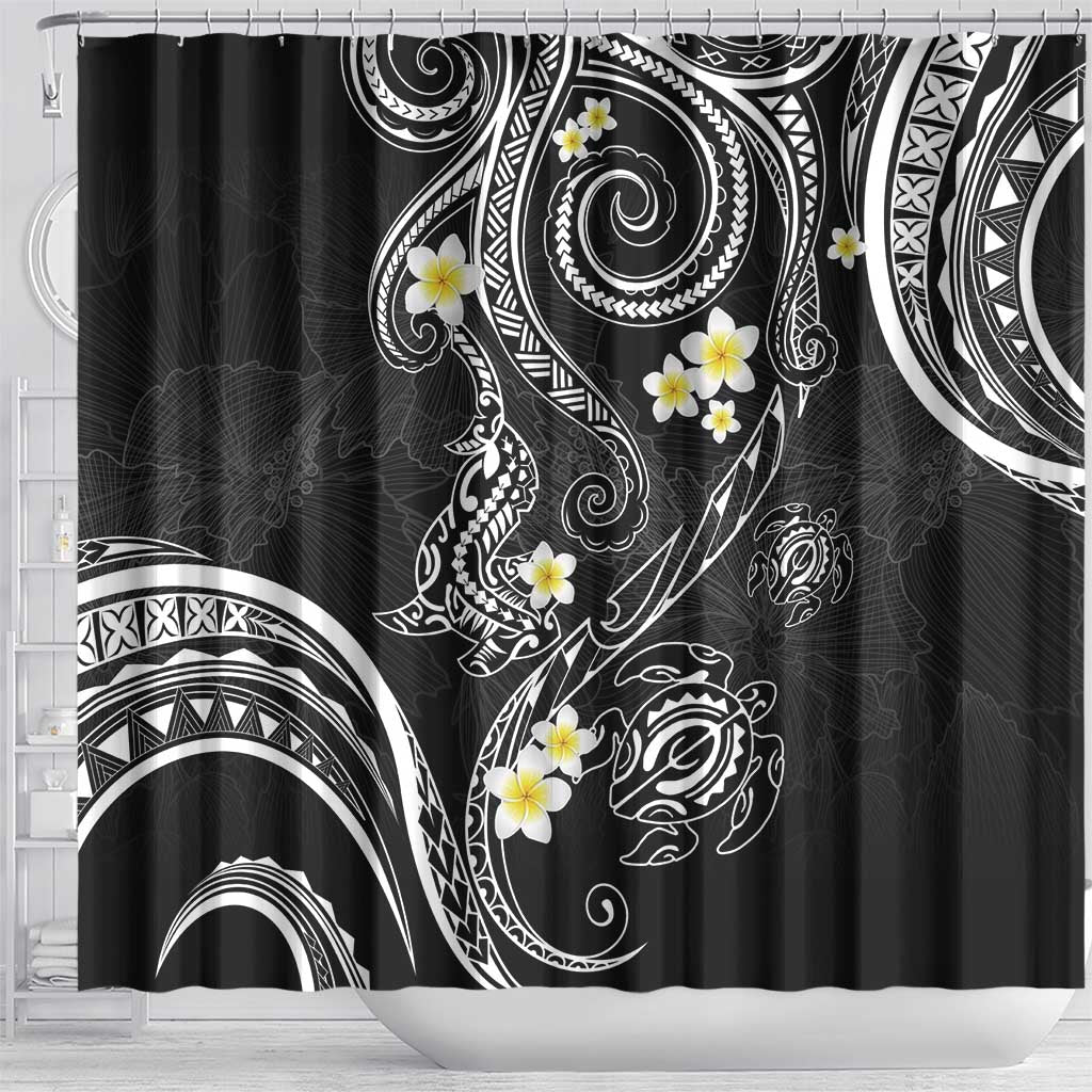 Polynesia Tribal Shower Curtain Tentacles Plumeria LT7 - Polynesian Pride