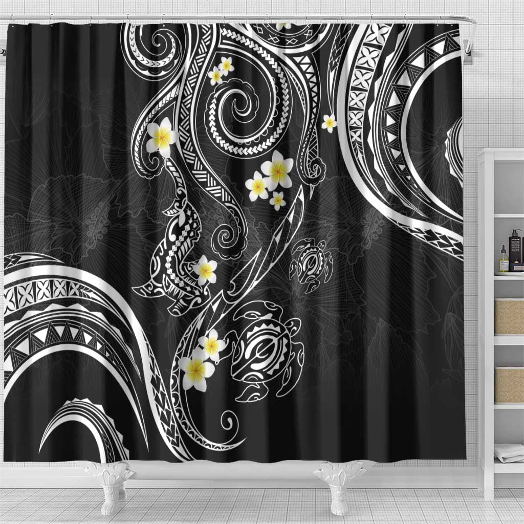Polynesia Tribal Shower Curtain Tentacles Plumeria LT7 - Polynesian Pride
