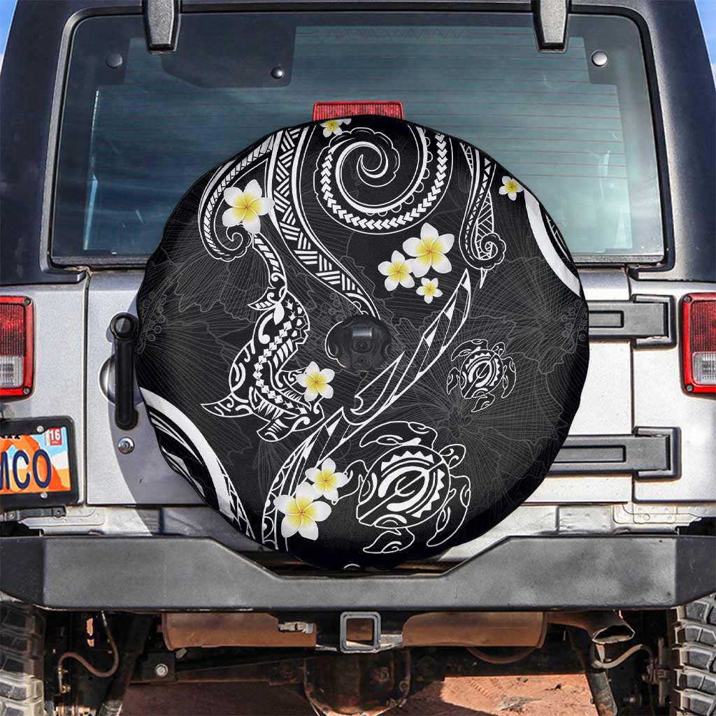 Polynesia Tribal Spare Tire Cover Tentacles Plumeria