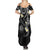 Polynesia Tribal Summer Maxi Dress Tentacles Plumeria