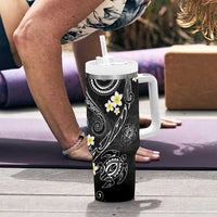 Polynesia Tribal Tumbler With Handle Tentacles Plumeria LT7 - Polynesian Pride